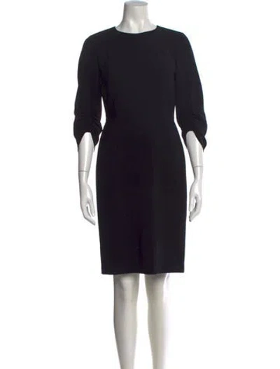 Pre-owned Lafayette 148 Crew Neck Knee-length Dress In Black