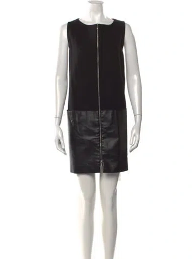 Pre-owned Lafayette 148 Crew Neck Knee-length Dress In Black