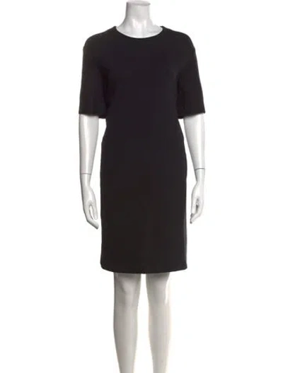 Pre-owned Lafayette 148 Crew Neck Knee-length Dress In Black