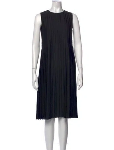 Pre-owned Lafayette 148 Crew Neck Knee-length Dress In Black