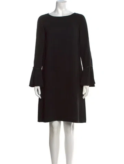 Pre-owned Lafayette 148 Crew Neck Knee-length Dress In Black