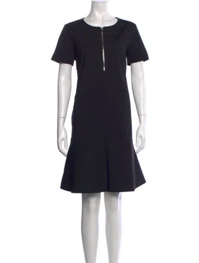 Pre-owned Lafayette 148 Crew Neck Knee-length Dress In Black
