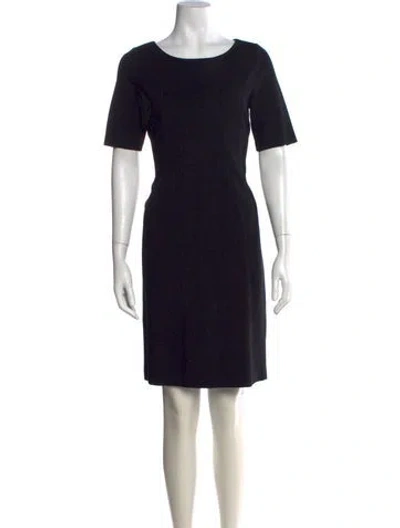 Pre-owned Lafayette 148 Crew Neck Knee-length Dress In Black