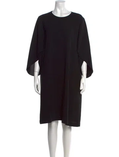 Pre-owned Lafayette 148 Crew Neck Knee-length Dress In Black