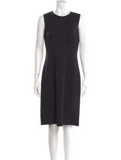 Pre-owned Lafayette 148 Crew Neck Knee-length Dress In Blue