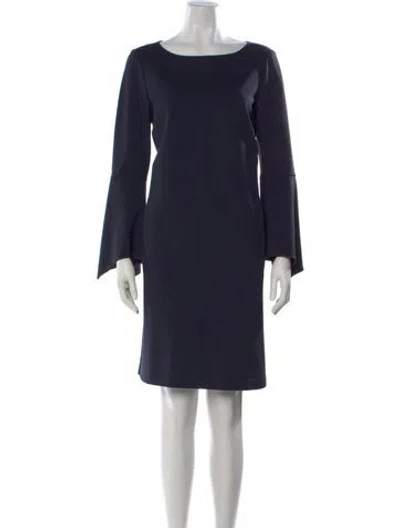 Pre-owned Lafayette 148 Crew Neck Knee-length Dress In Blue