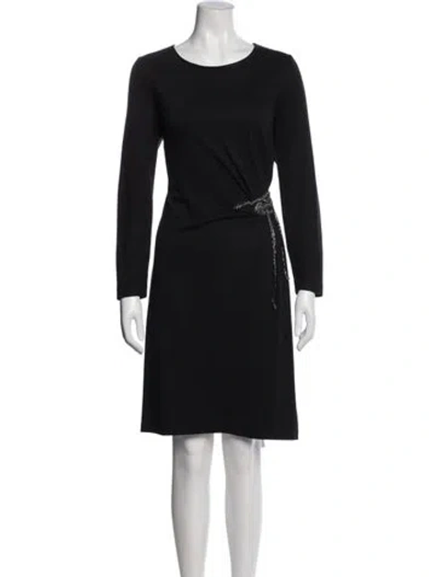 Pre-owned Lafayette 148 Crew Neck Knee-length Dress In Blue
