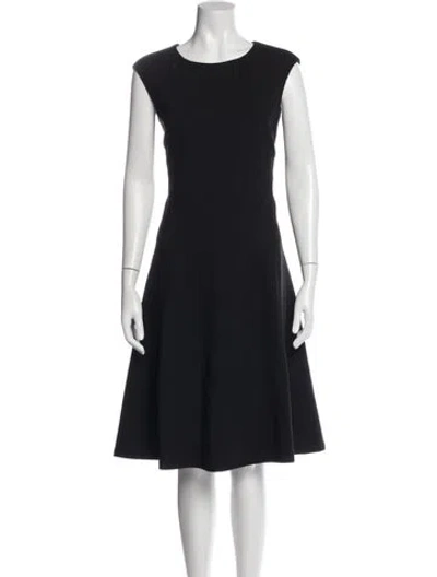 Pre-owned Lafayette 148 Crew Neck Knee-length Dress In Blue