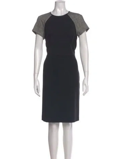 Pre-owned Lafayette 148 Crew Neck Knee-length Dress In Gray