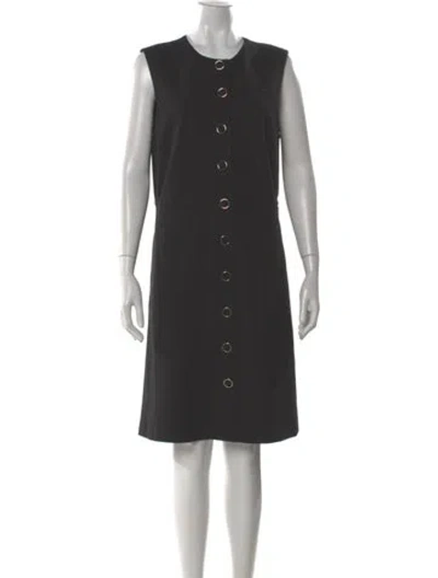 Pre-owned Lafayette 148 Crew Neck Knee-length Dress In Gray