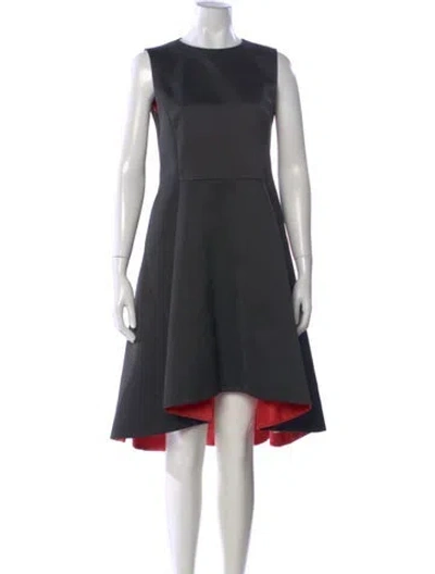 Pre-owned Lafayette 148 Crew Neck Knee-length Dress In Gray