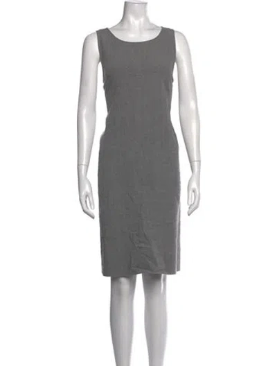 Pre-owned Lafayette 148 Crew Neck Knee-length Dress In Gray