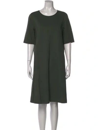 Pre-owned Lafayette 148 Crew Neck Knee-length Dress In Green