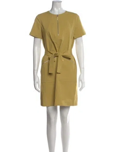Pre-owned Lafayette 148 Crew Neck Knee-length Dress In Neutral
