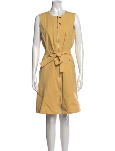 Pre-owned Lafayette 148 Crew Neck Knee-length Dress In Neutral