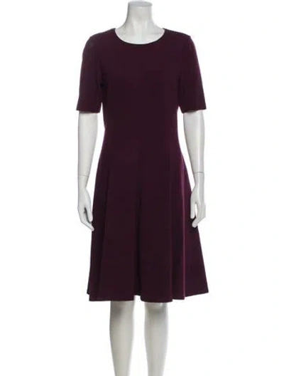Pre-owned Lafayette 148 Crew Neck Knee-length Dress In Purple