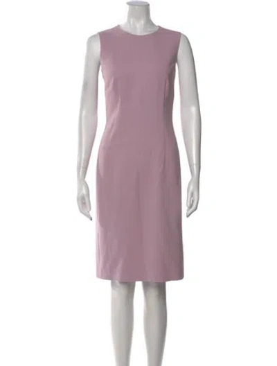 Pre-owned Lafayette 148 Crew Neck Knee-length Dress In Purple