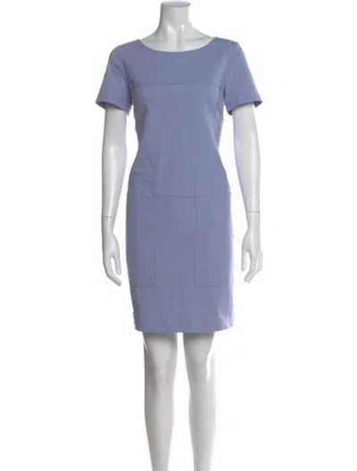 Pre-owned Lafayette 148 Crew Neck Knee-length Dress In Purple