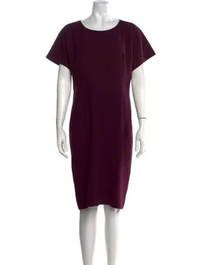 Pre-owned Lafayette 148 Crew Neck Knee-length Dress In Purple