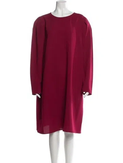 Pre-owned Lafayette 148 Crew Neck Knee-length Dress In Red