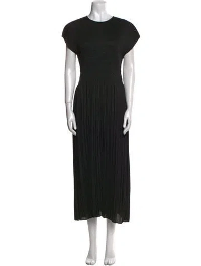 Pre-owned Lafayette 148 Crew Neck Long Dress In Black