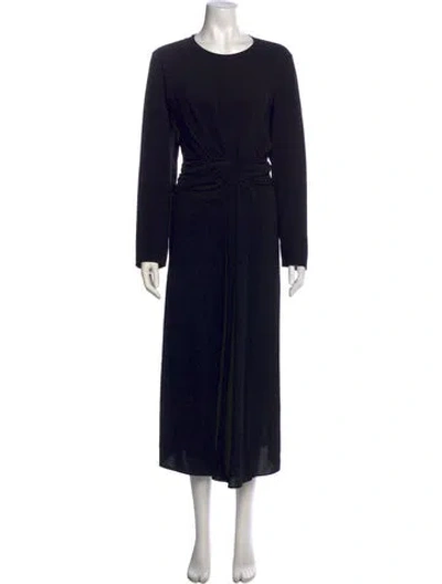 Pre-owned Lafayette 148 Crew Neck Long Dress W/ Tags In Black