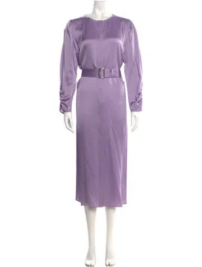 Pre-owned Lafayette 148 Crew Neck Long Dress W/ Tags In Purple