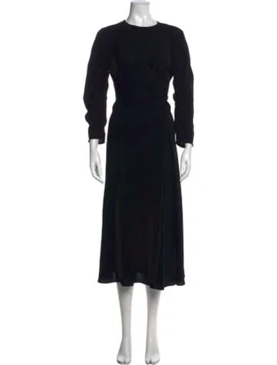 Pre-owned Lafayette 148 Crew Neck Midi Length Dress W/ Tags In Black