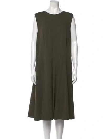 Pre-owned Lafayette 148 Crew Neck Midi Length Dress W/ Tags In Green