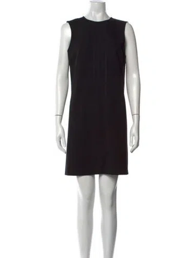 Pre-owned Lafayette 148 Crew Neck Mini Dress In Black