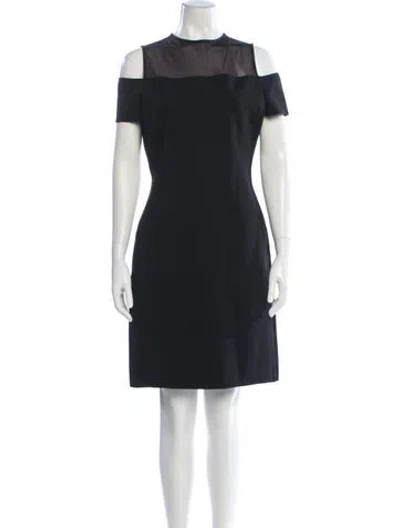 Pre-owned Lafayette 148 Crew Neck Mini Dress In Black