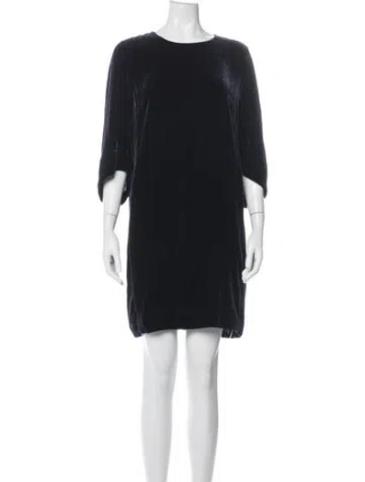 Pre-owned Lafayette 148 Crew Neck Mini Dress In Black