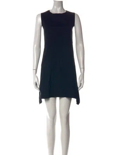 Pre-owned Lafayette 148 Crew Neck Mini Dress In Black