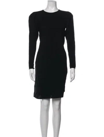 Pre-owned Lafayette 148 Crew Neck Mini Dress In Black