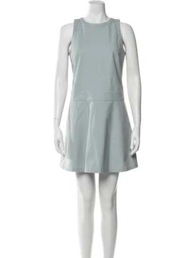 Pre-owned Lafayette 148 Crew Neck Mini Dress In Blue
