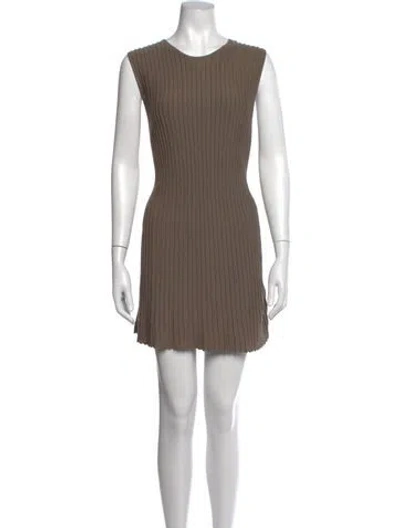 Pre-owned Lafayette 148 Crew Neck Mini Dress In Brown