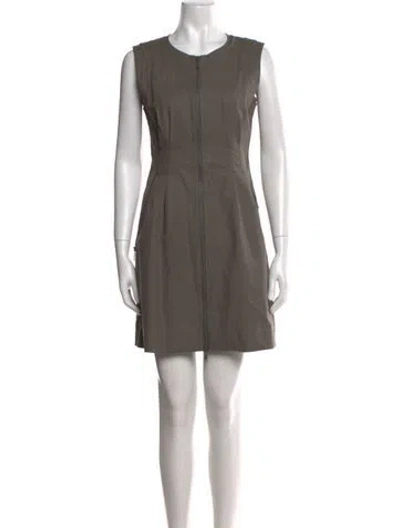 Pre-owned Lafayette 148 Crew Neck Mini Dress In Gray