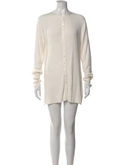 Pre-owned Lafayette 148 Crew Neck Mini Dress In Neutral