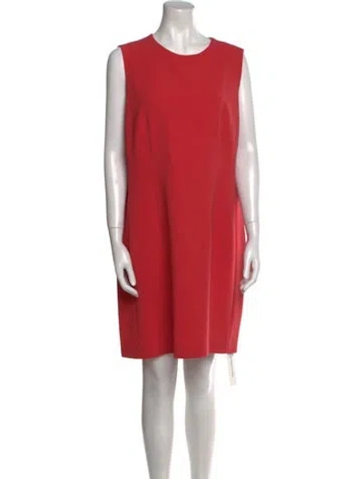 Pre-owned Lafayette 148 Crew Neck Mini Dress In Red