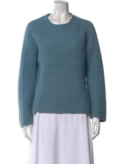 Pre-owned Lafayette 148 Crew Neck Sweater In Blue