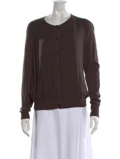 Pre-owned Lafayette 148 Crew Neck Sweater In Brown