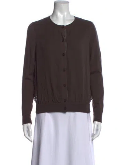 Pre-owned Lafayette 148 Crew Neck Sweater In Brown