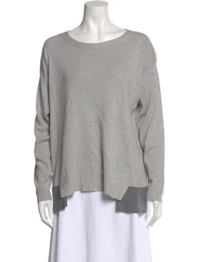 Pre-owned Lafayette 148 Crew Neck Sweater In Gray