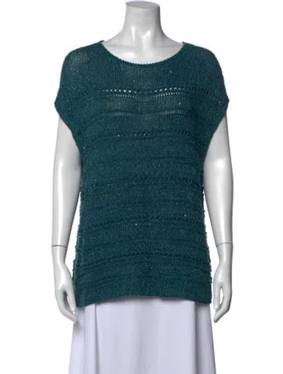 Pre-owned Lafayette 148 Crew Neck Sweater In Green