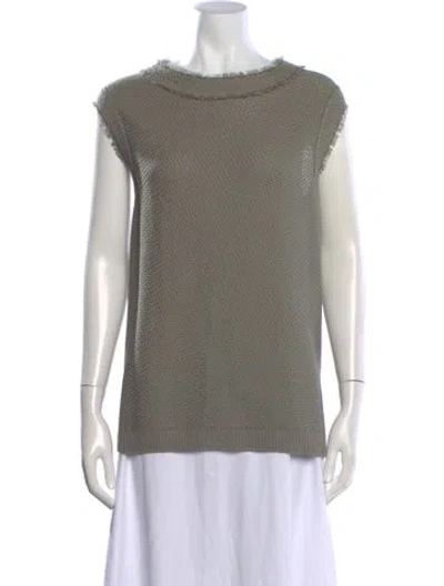 Pre-owned Lafayette 148 Crew Neck Sweater In Grey