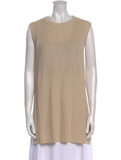 Pre-owned Lafayette 148 Crew Neck Sweater In Neutral