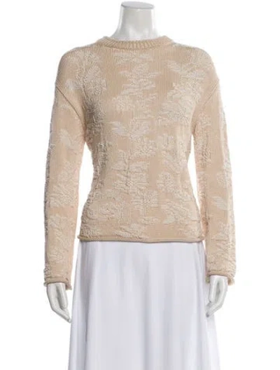 Pre-owned Lafayette 148 Crew Neck Sweater In Neutral