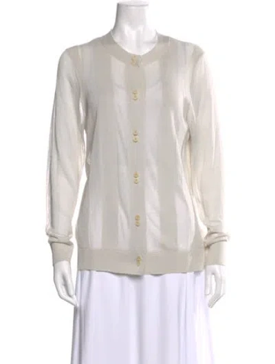 Pre-owned Lafayette 148 Crew Neck Sweater In Neutral