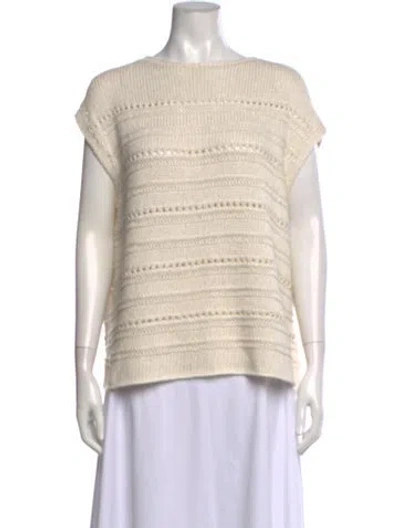 Pre-owned Lafayette 148 Crew Neck Sweater In Neutral