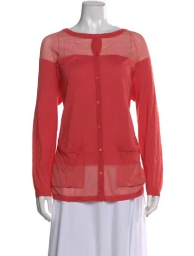 Pre-owned Lafayette 148 Crew Neck Sweater In Red